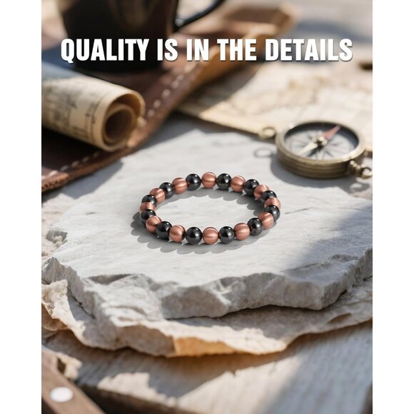 Stylish 99.99% Copper Magnetic Bracelet with Elegant Pouch - Wellness Gift - Picture 5 of 6